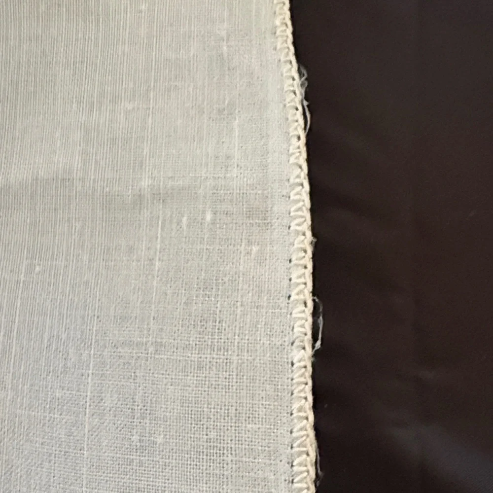 Vintage Linen Blend Tablecloth with Embroidery
